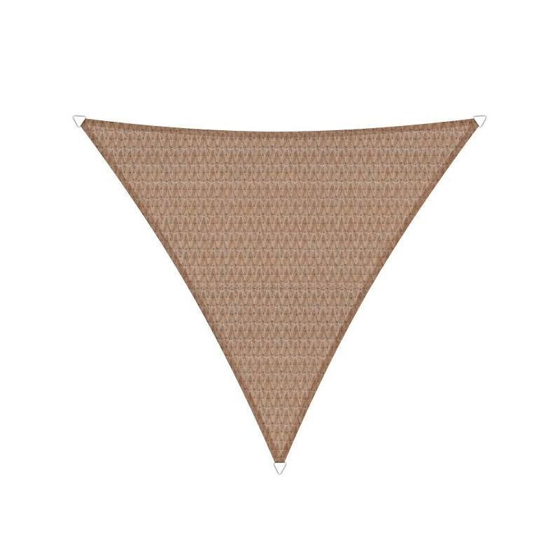 Compleet pakket: Sunfighters driehoek 5x5x5m Zand met RVS Bevestigingsset en buitendoekreiniger