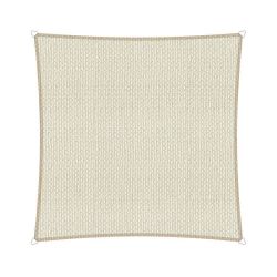 Compleet pakket: Sunfighters vierkant 3.6x3.6m Ivoor met RVS Bevestigingsset en buitendoekreiniger