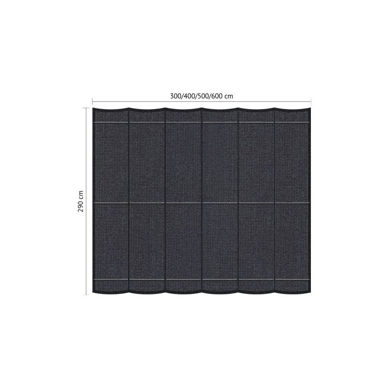 Harmonicadoek / wavesail Shadow Comfort incl. bevestigingsset DuoColor Carbon Black 2,90x3,00 meter