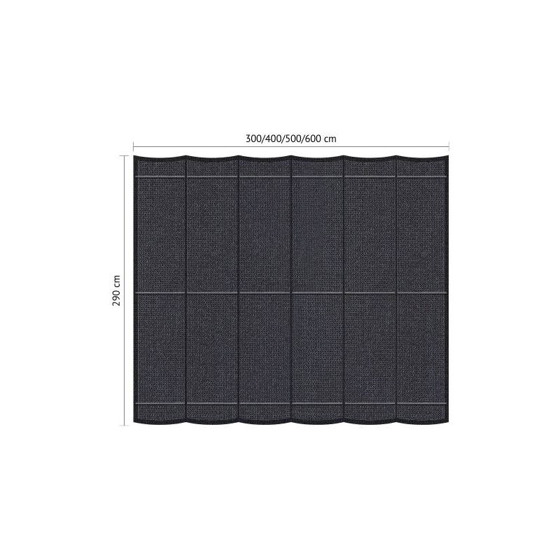 Harmonicadoek Shadow Comfort incl. bevestigingsset DuoColor Carbon Black 2,90x6,00 meter