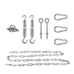 RVS Bevestigingsset driehoek, 2 palen en 1 muur