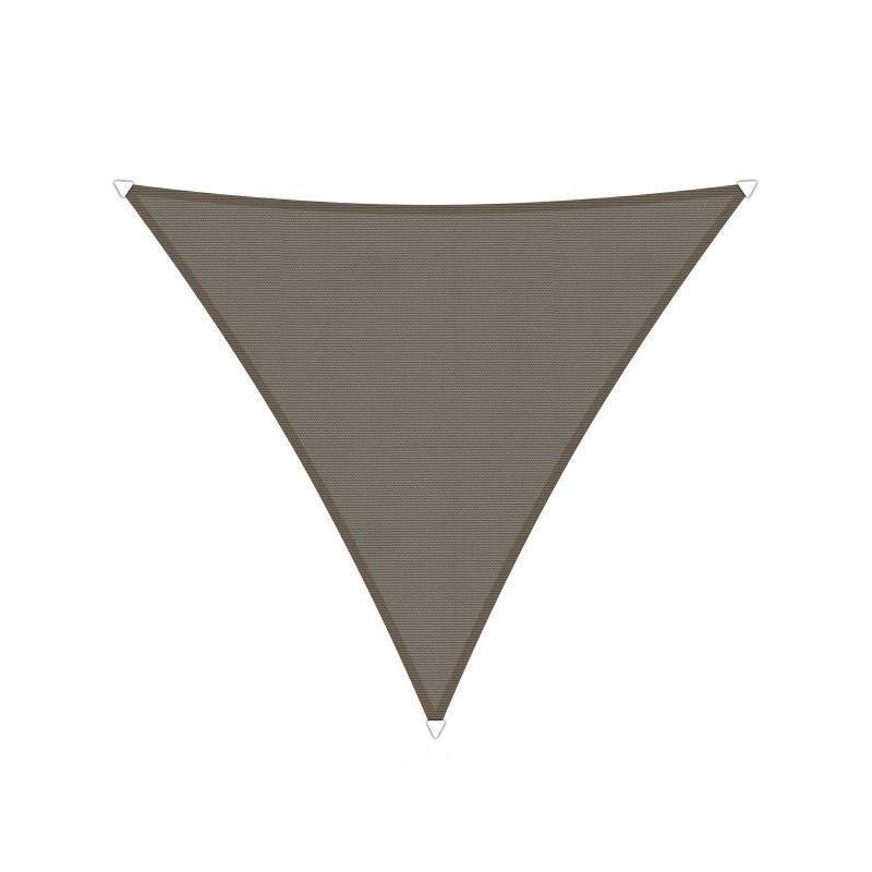 Compleet pakket: Sunfighters waterdicht driehoek 4x5x5.4m Taupe met RVS Bevestigingsset en buitendoekreiniger
