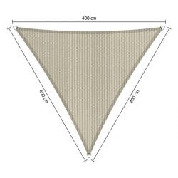 Compleet pakket: Shadow Comfort driehoek 4x4x4m Sahara Sand met RVS Bevestegingsset en buitendoek reiniger