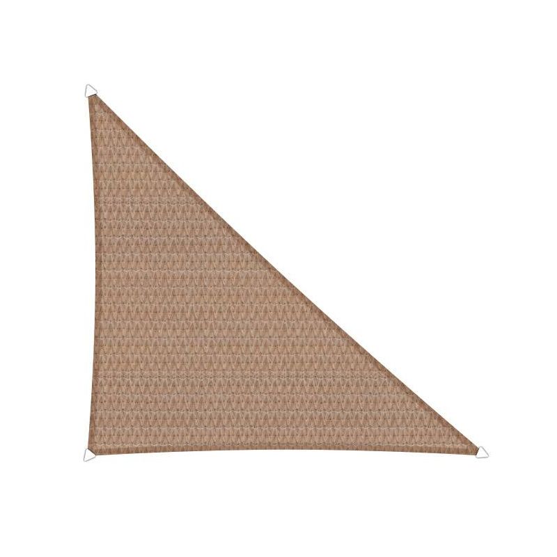 Compleet pakket: Sunfighters driehoek 4x5x5.4m Zand met RVS Bevestigingsset en buitendoekreiniger