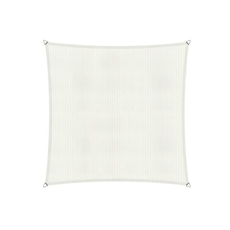 Compleet pakket: Shadow comfort vierkant 5x5 Mineral White met RVS Bevestigingsset en buitendoekreiniger