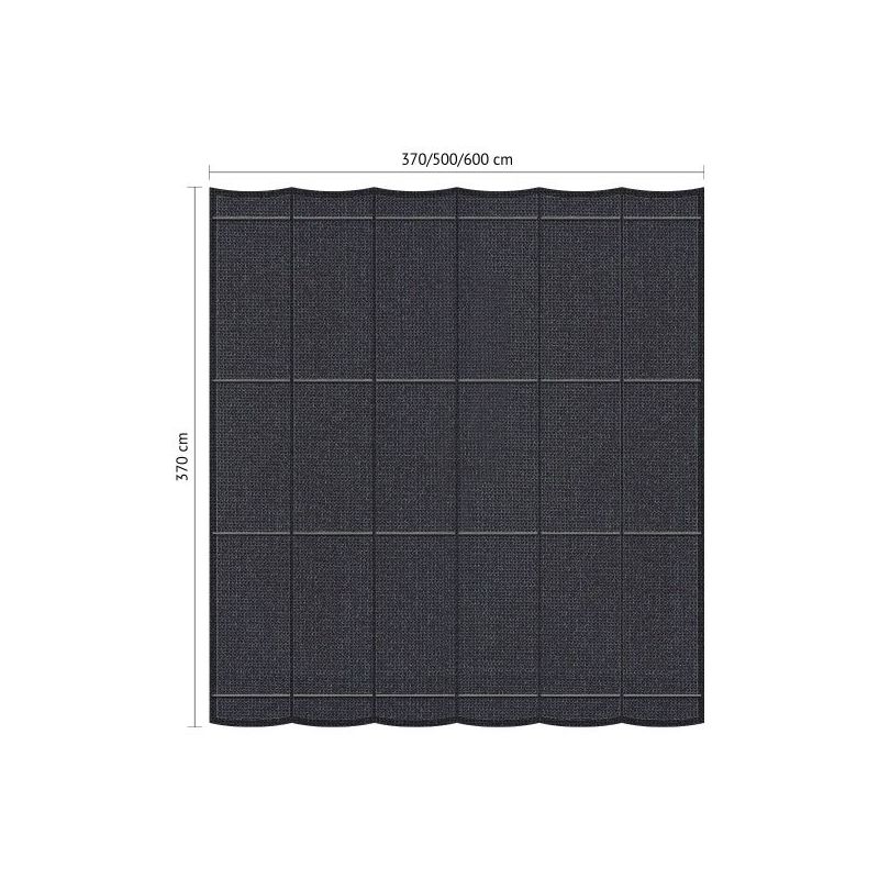 Harmonicadoek wavesail Shadow Comfort incl. bevestigingsset DuoColor Carbon Black 3,70x5,00 meter