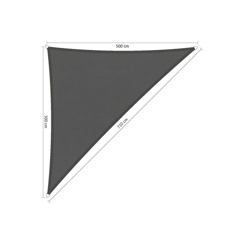 Shadow Comfort waterafstotend, driehoek 90° 5x5x7,1m Vintage Grey