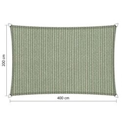 Compleet pakket: Shadow Comfort rechthoek 2x4m Moonstone Green met RVS Bevestigingsset en buitendoek reiniger