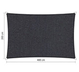Shadow Comfort rechthoek 2x4m DuoColor Carbon Black