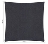 Shadow Comfort vierkant 3,6x3,6m Carbon Black