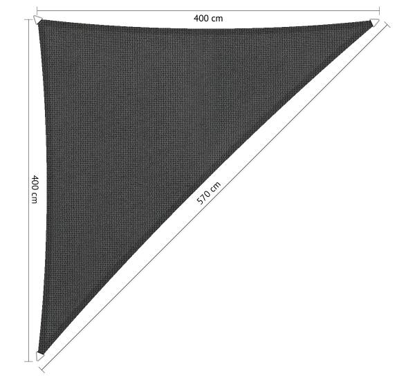 Shadow Comfort 90 graden driehoek 4x4x5,7m Carbon Black