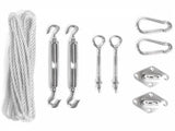 Compleet pakket: Shadow Comfort vierkant 3,6x3,6 Deep Grey met RVS Bevestigingsset en buitendoekreiniger