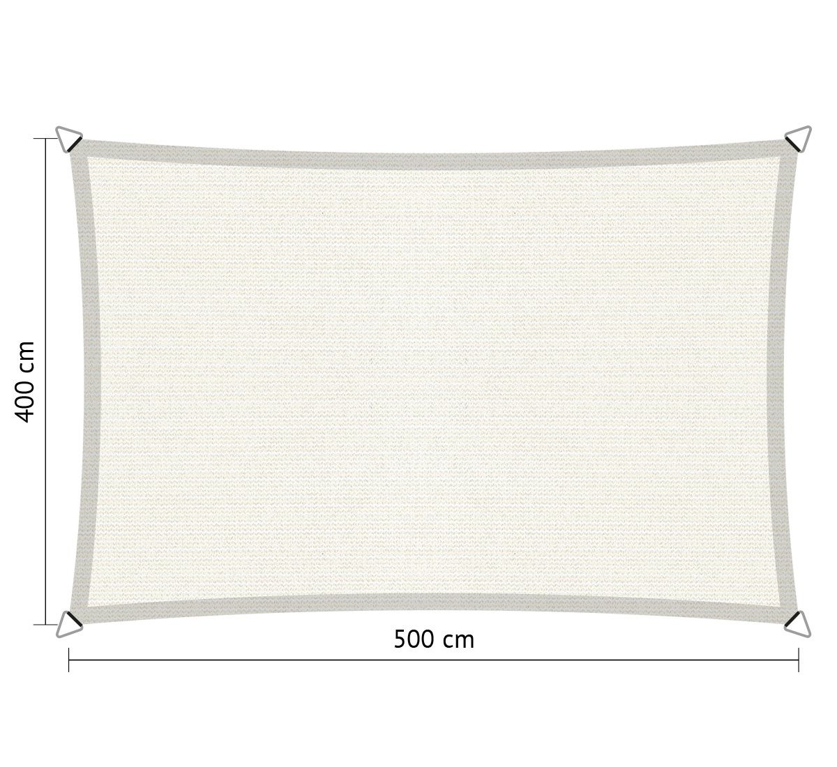 Compleet pakket: Shadow Comfort rechthoek 4x5m Arctic White met RVS bevestegingsset en buitendoek reiniger.