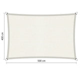 Compleet pakket: Shadow Comfort rechthoek 4x5m Arctic White met RVS bevestegingsset en buitendoek reiniger.