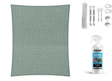 Compleet pakket: Shadow Comfort rechthoek 2x4m Country Blue Met RVS Bevestigingsset en buitendoek reiniger
