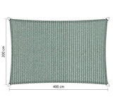 Compleet pakket: Shadow Comfort rechthoek 2x4m Country Blue Met RVS Bevestigingsset en buitendoek reiniger