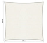 Compleet pakket: Shadow Comfort vierkant 6x6m Arctic White met RVS Bevestigingsset en Buitendoekreiniger