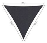 Compleet pakket: Shadow Comfort driehoek 3x3x3m Carbon Black met RVS Bevestigingsset en Buitendoekreiniger