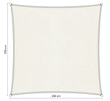 Compleet pakket: Shadow Comfort vierkant 2x2m Arctic White met RVS Bevestigingsset en Buitendoekreiniger