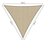 Compleet pakket: Shadow Comfort driekhoek 6x6x6m Neutral Sand met RVS Bevestegingsset en buitendoek reiniger