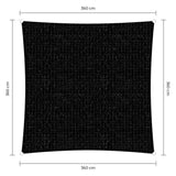 Sunfighters Vierkant 3,6 meter Zwart