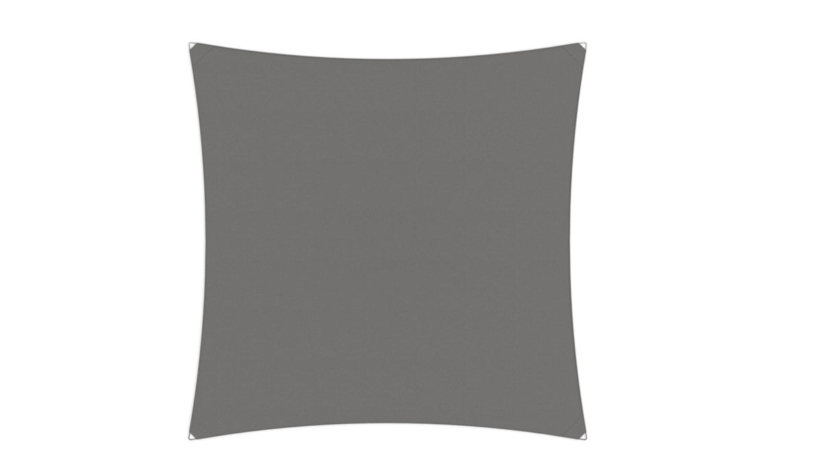 Compleet pakket: Umbrosa Ingenua schaduwzeil vierkant 3x3 m solidum grey met bevestigingsset en buitendoekreiniger