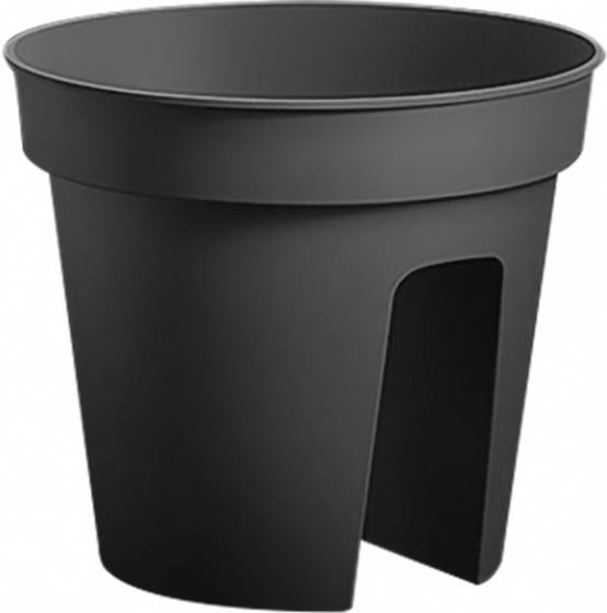 5 X Bloempot microfix rond 25cm Zwart
