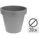6 X Bloempot EK rond 20cm Lichtgrijs