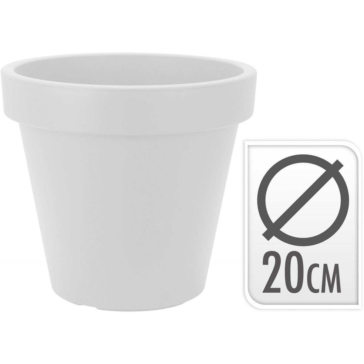 6 X Bloempot EK rond 20 cm Wit