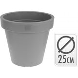 3 X Bloempot EK rond 25cm Lichtgrijs