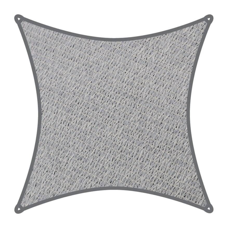 Coolaroo schaduwdoek vierkant 5,4x5,4m Grijs met Bevestingsset