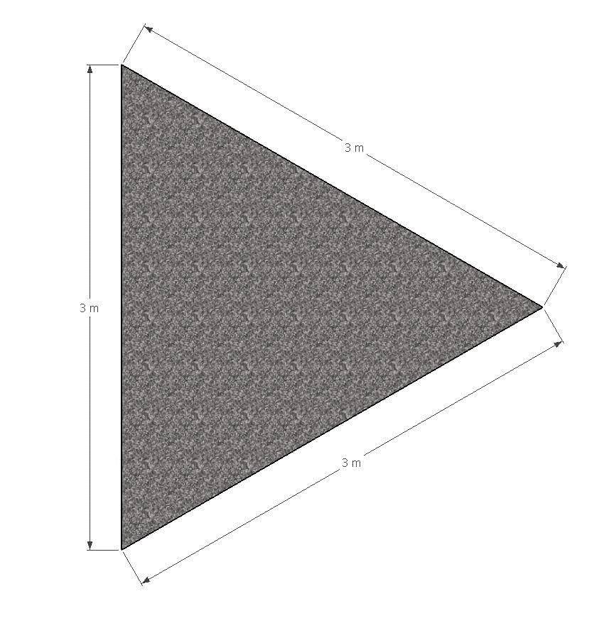 Schaduwdoek driehoek 3x3x3m Antraciet met Bevestigingsset