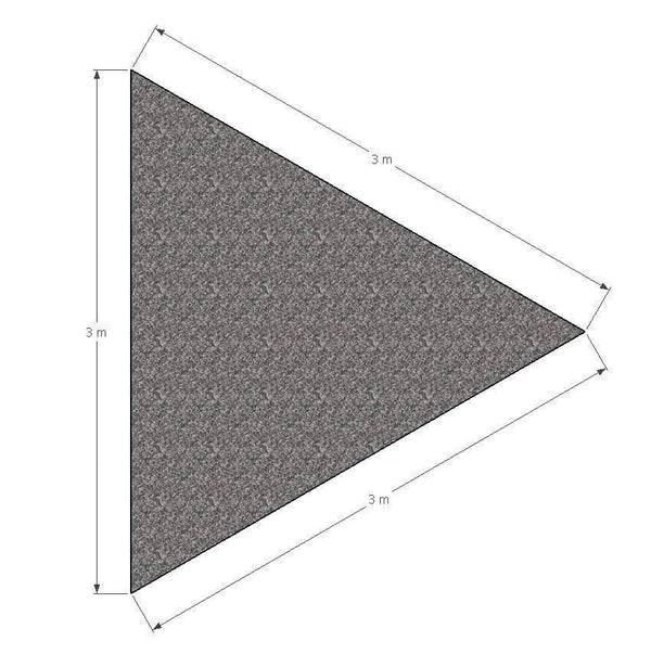 Schaduwdoek driehoek 3x3x3m Antraciet met Bevestigingsset