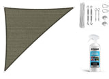 Shadow Comfort 90 graden driehoek 5x5x7,1m Desert Storm met Bevestigingsset