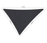 Shadow Comfort driehoek 3,5x4x4,5m DuoColor Carbon Black met Bevestigingsset