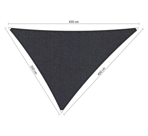 Shadow Comfort driehoek 3,5x4x4,5m DuoColor Carbon Black met Bevestigingsset