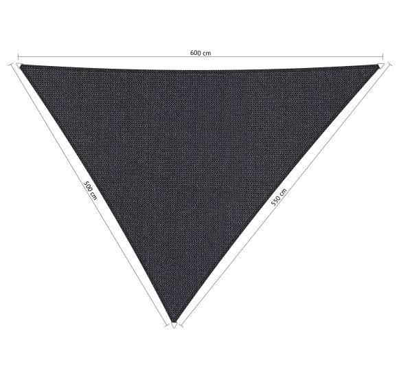 Shadow Comfort driehoek 5x5,5x6m Carbon Black met bevestigingsset