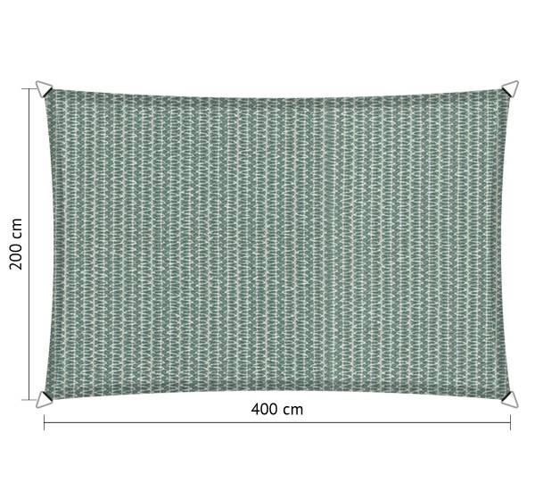 Shadow Comfort rechthoek 2x4m Country Blue met bevestigingsset