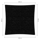 Sunfighters Vierkant 6 meter Zwart met bevestigingsset