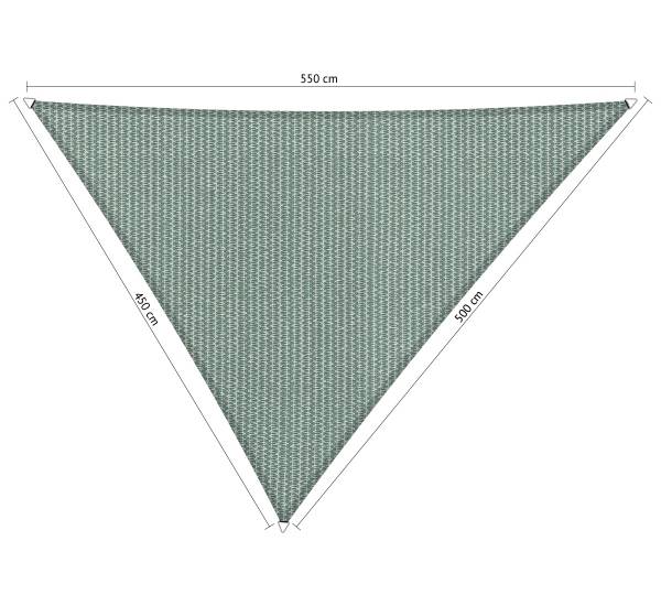 Shadow Comfort driehoek 4,5x5x5,5m Country Blue met bevestigingsset
